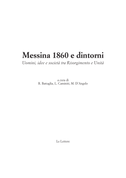 Messina 1860 e dintorni - Casa editrice Le Lettere