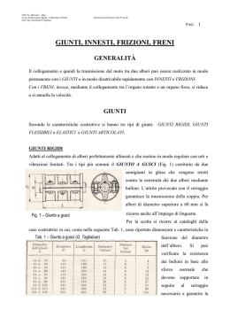 Giunti, innesti e freni