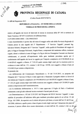 verbale di aggiudicazione N rep 639