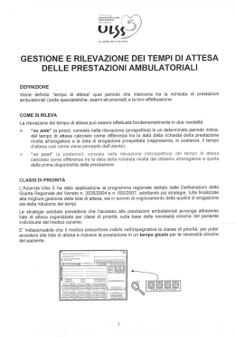 Informativa su gestione e rilevazione tempi di attesa prestazioni