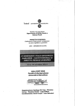 UNIVERSITAT DE BARCELONA Facolt&agrave; di Giurisprudenza