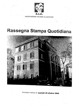 I 20 ottobre 2009 - AIA - Associazione Italiana Allevatori