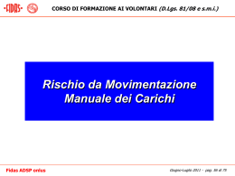 CORSO DI FORMAZIONE AI VOLONTARI (D.Lgs