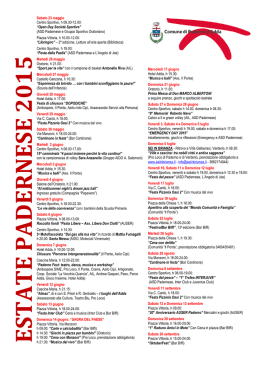 Tutti gli eventi dal 23 maggio al 26 settembre