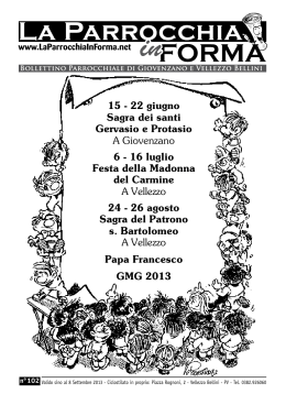 15 - 22 giugno Sagra dei santi Gervasio e Protasio A Giovenzano 6