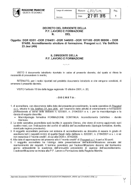 Decreto Dirigenziale 480/SIM del 27