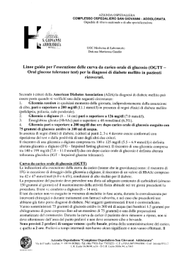 Linee guida per l`esecuzione della curva da carico orale di glucosio