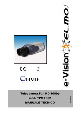Telecamera Full HD 1080p mod. TPMX302 MANUALE TECNICO