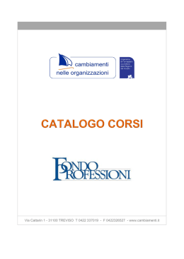 Scarica il CATALOGO CORSI - Cambiamenti Nelle Organizzazioni