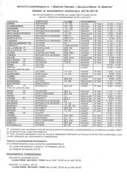 Ricevimenti individuali 2015 / 2016