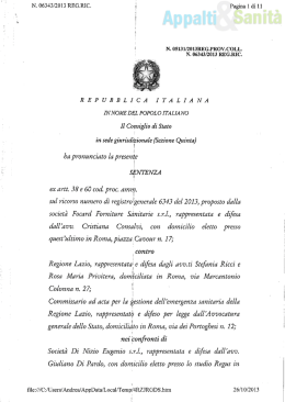 Consiglio Stato, sez. V, 23/10/2013, n. 5131