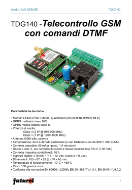 TDG140 -Telecontrollo GSM con comandi DTMF