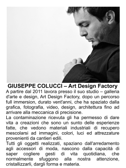 GIUSEPPE COLUCCI – Art Design Factory