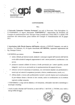 Convenzione Associazione delle Piccole Imprese dell`Irpinia