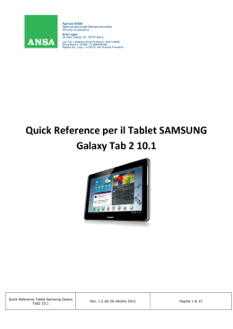 Quick Reference per il Tablet SAMSUNG Galaxy Tab 2 10.1