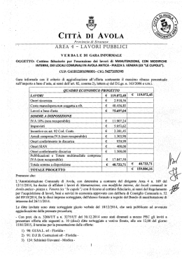 Verbale di Gara - Comune di Avola