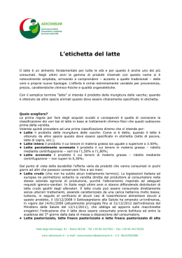 L`etichetta del latte