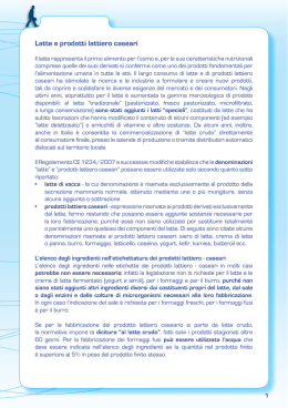 Latte e prodotti lattiero caseari