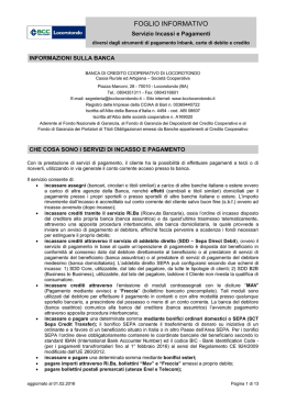 Servizio Incassi e Pagamenti diversi dagli