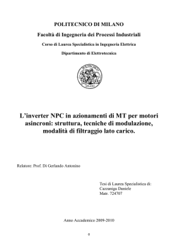 L`inverter NPC in azionamenti di MT per motori asincroni