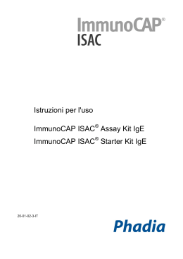 Istruzioni per l`uso ImmunoCAP ISAC Assay Kit IgE