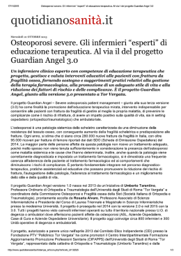 Osteoporosi severe. Gli infermieri “esp...via il del