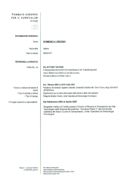 Lorusso Domenica - Istituto Nazionale dei Tumori