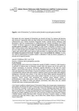 i S b r e C Istltuto Stonco Bellunese della Resetenza e dell`Eta