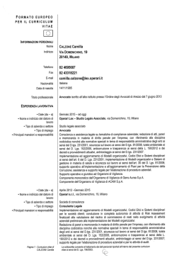FORMATO EUROPEO PER IL CURRICULUM VITAE