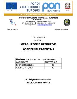 GRADUATORIE DEFINITIVE ASSISTENTI PARENTALI