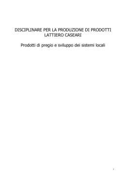Linee guida HACCP - formaggi