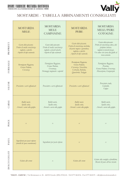 mostarde - tabella abbinamenti consigliati - Vally