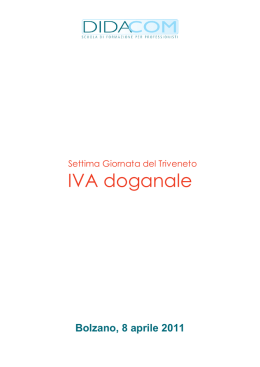 IVA doganale - Associazione dei Dottori Commercialisti e degli