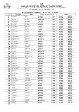 NUOVO ORARIO RICEVIMENTO DOCENTI