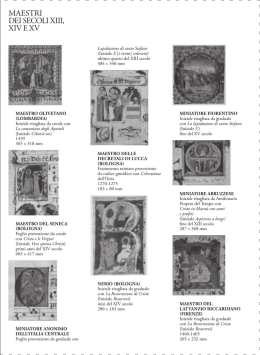 MAesTrI deI secolI XIII, XIV e XV