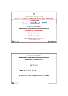 Pavimentazioni ad elementi modulari Contenuti