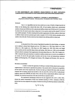 in vivo digestibility and nutritive characteristics of diets containing