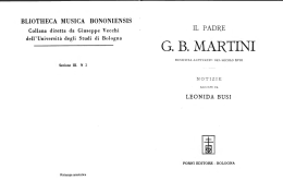 Leonida Busi, Il padre G.B. Martini, I, Bologna, Zanichelli, 1891