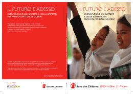 IL FUTURO È ADESSO ESSO - Save the Children Italia Onlus