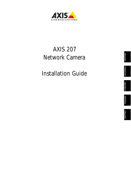 AXIS 207 Network Camera Installation Guide
