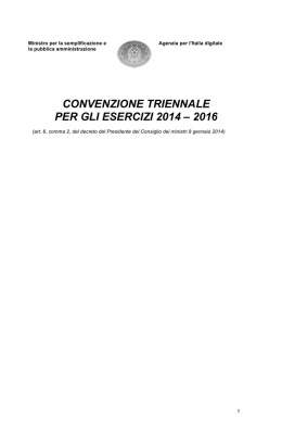 convenzione triennale per gli esercizi 2014 &ndash; 2016