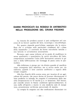 danni provocati da residui di antibiotici nella produzione del grana