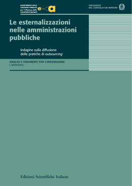 Le esternalizzazioni nelle amministrazioni pubbliche (2005)