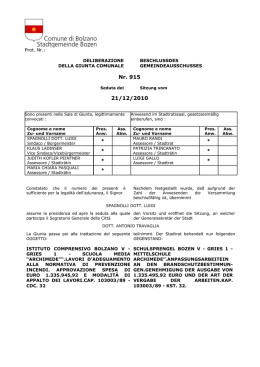 Delibera della Giunta Comunale n. 915 del 21.12.2010