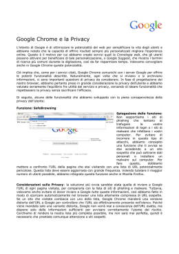 Google Chrome e la Privacy