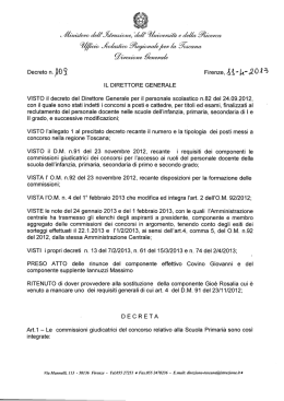 Decreto n. 109 - Ufficio scolastico regionale per la Toscana