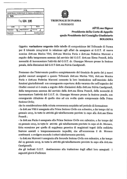 Variazione tabellare - Ordine degli Avvocati di Parma