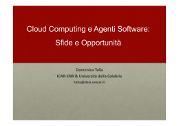 Cloud Computing e Agenti Software: Sfide e Opportunità