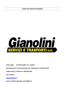 Carta del servizio - Gianolini Servizi e Trasporti S.r.l.