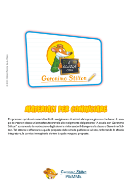 Materiali di lavoro - A scuola con Geronimo Stilton